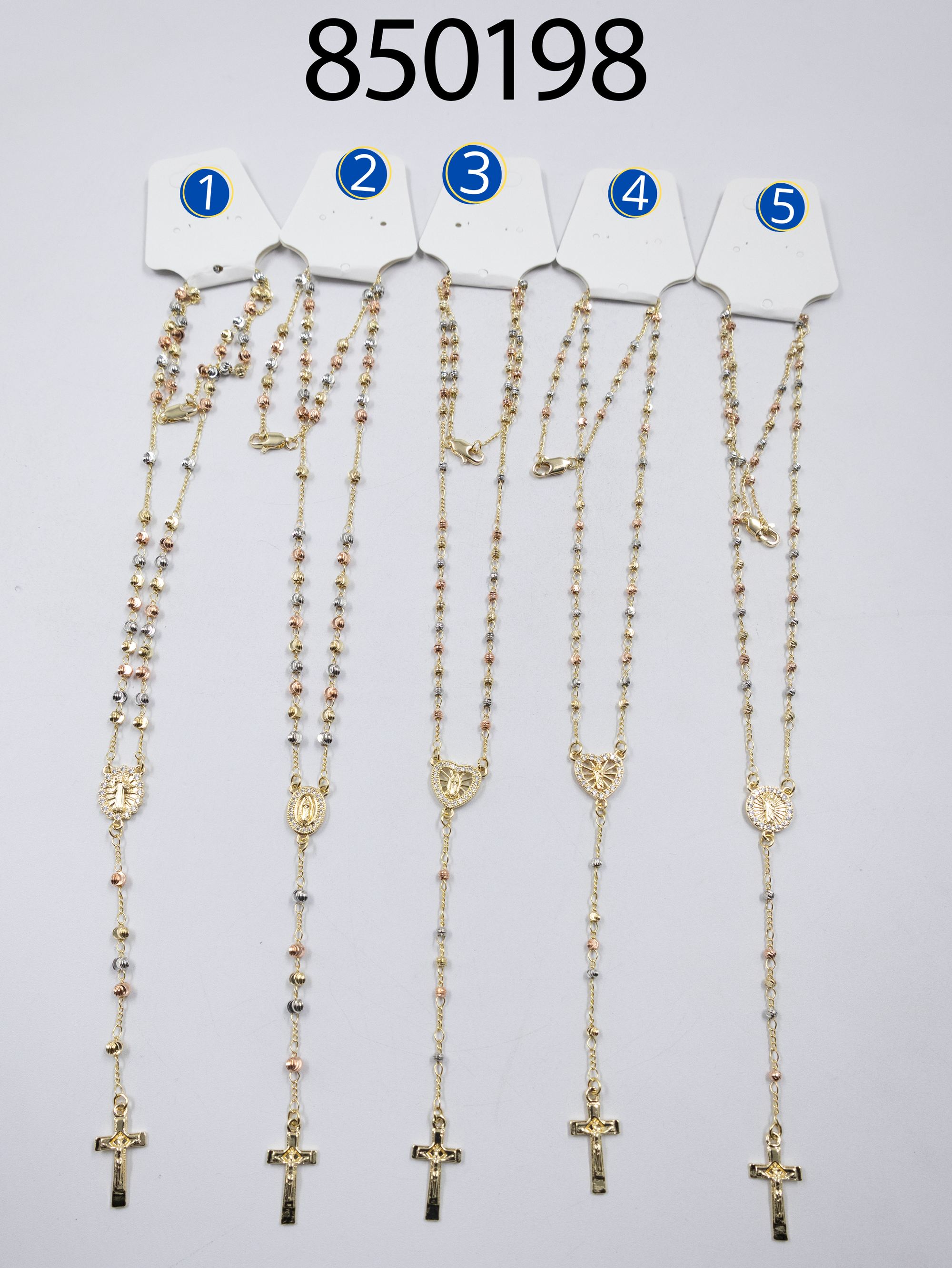 Rosario Religioso Dorado M2 Oro Laminado