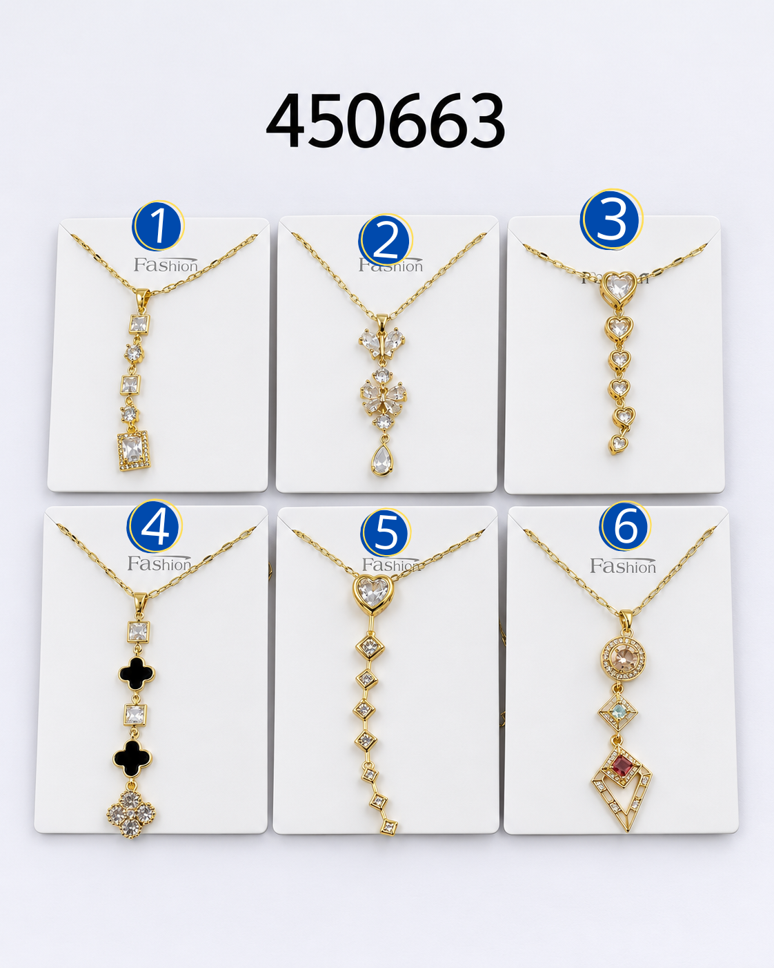 Collares Dorados con Dije largo M5 Oro Laminado