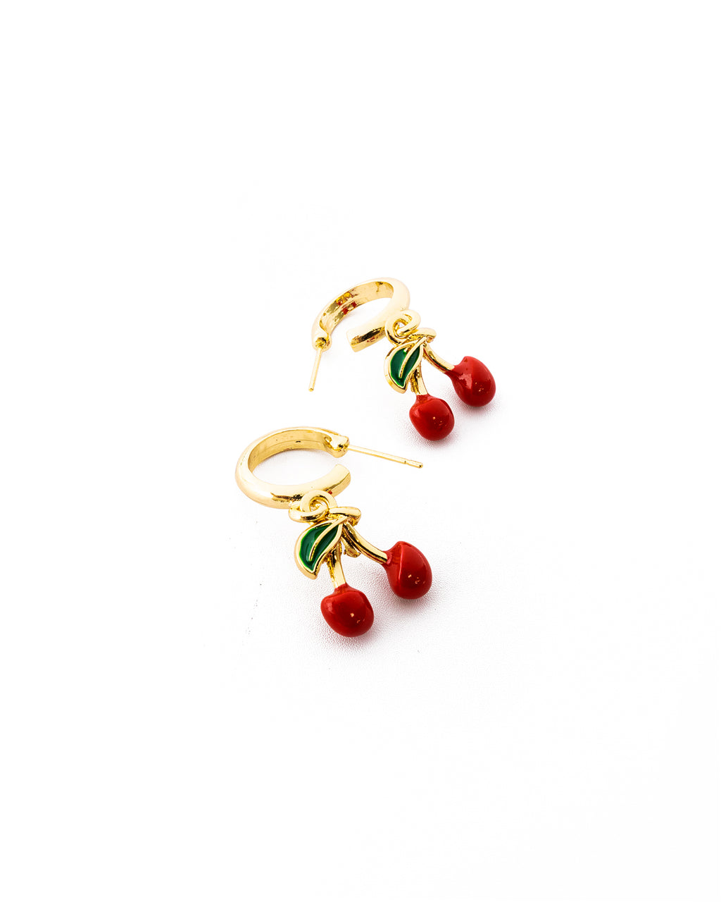 Aretes Dorados Cereza M6 Oro Laminado