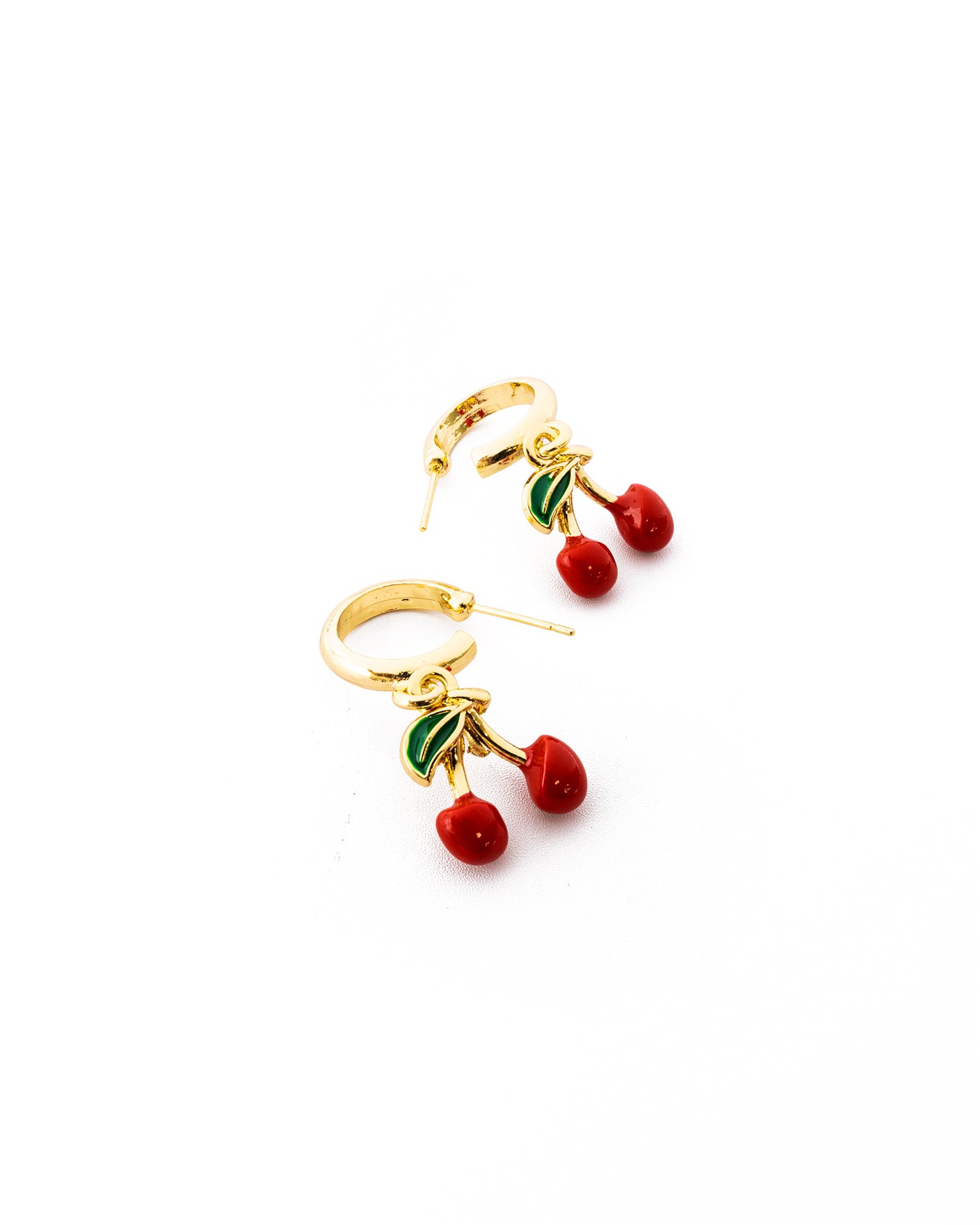 Aretes Dorados Cereza M6 Oro Laminado