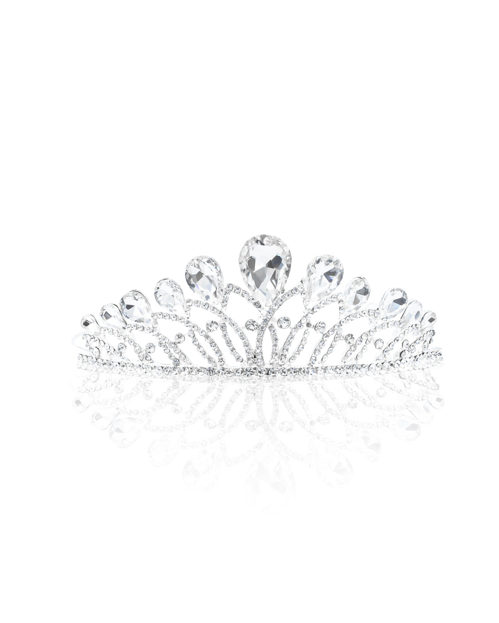 Corona Plateada de Diadema con piedras  - M62 Oro Laminado