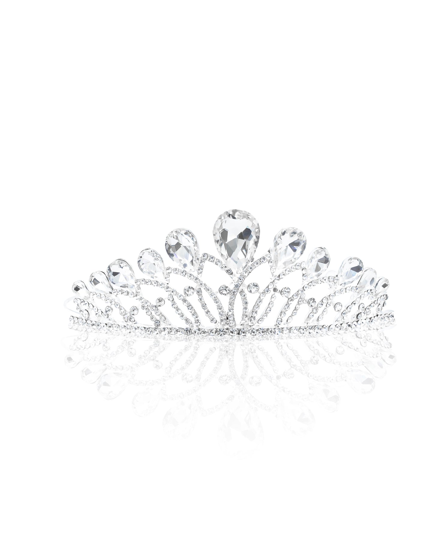 Corona Plateada de Diadema con piedras  - M62 Oro Laminado