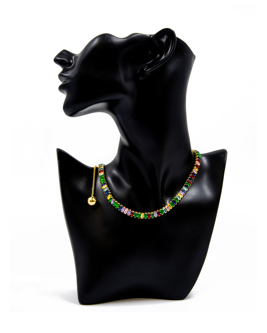 Collar de Cristales Multicolor M2 Oro Laminado