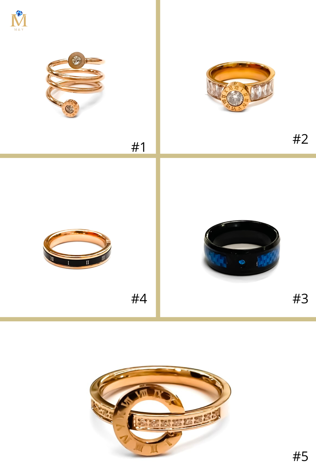 Anillo Dorado M23 ACERO INOXIDABLE