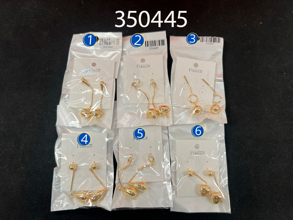 Aretes Largos Dorados M4 Oro Laminado