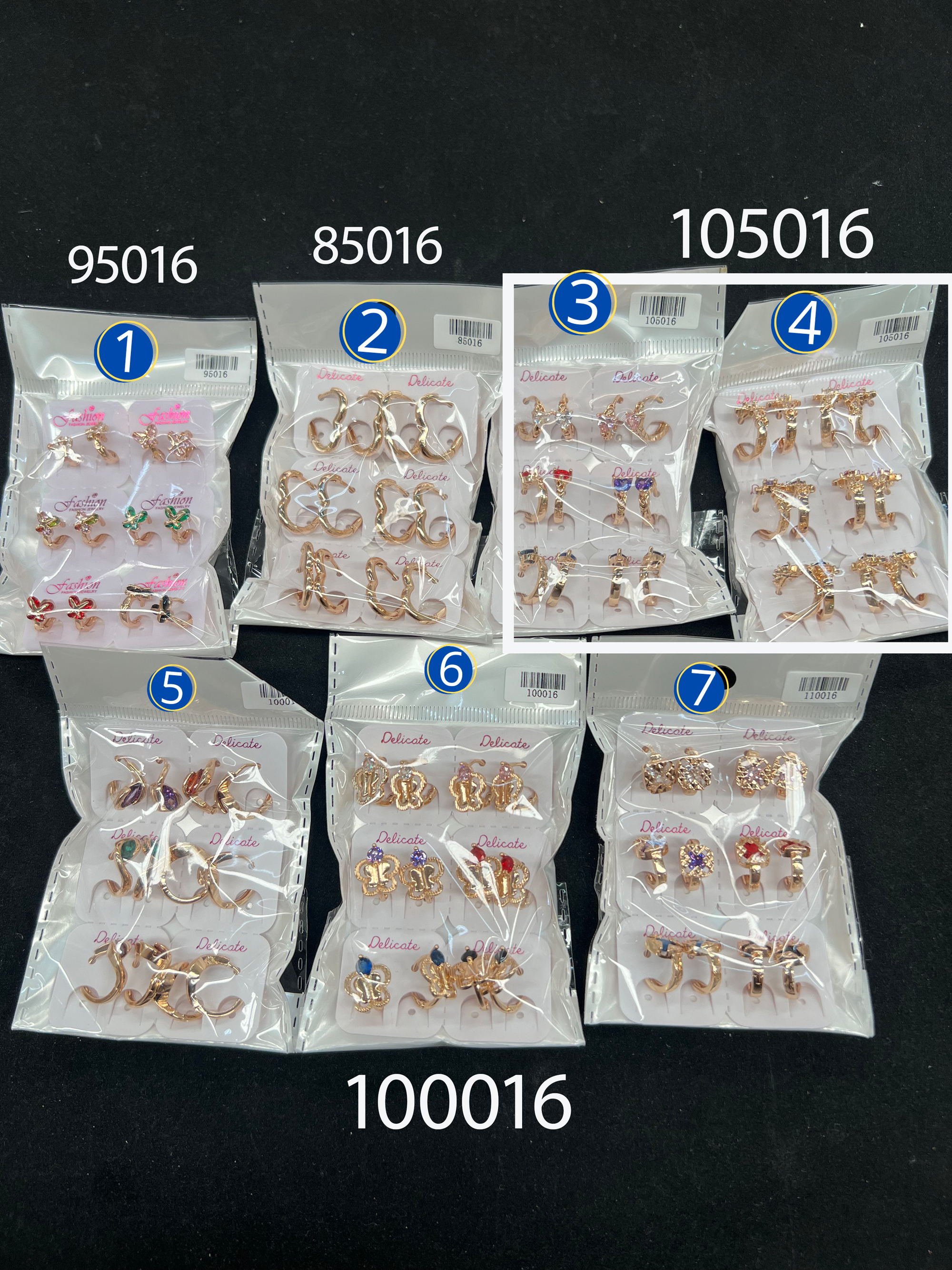 [07/JULIO/26] Paquete de 5 pares de aretes M6 ORO Laminado