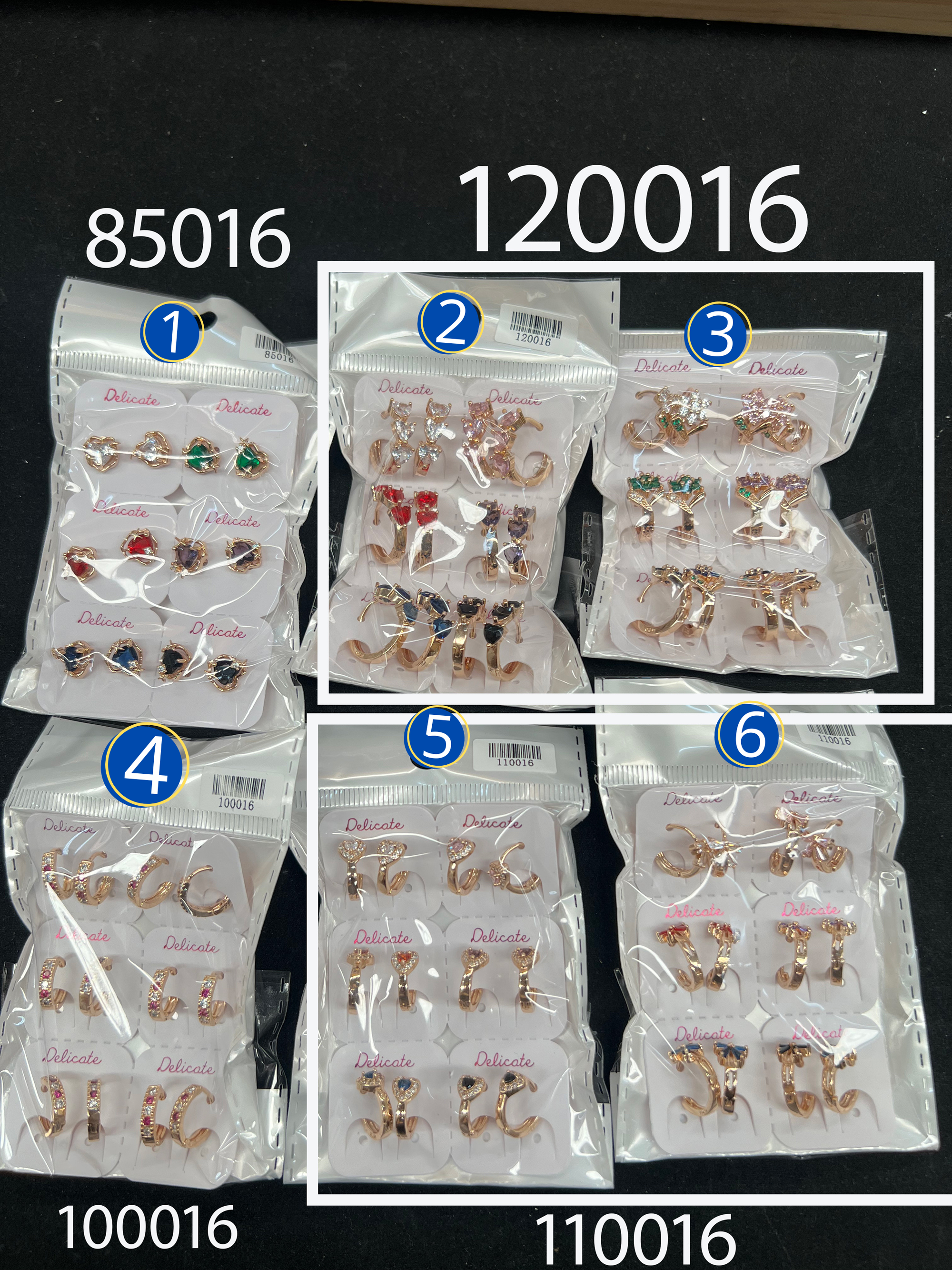 [07/JULIO/26] Paquete de 5 pares de aretes M8 ORO Laminado