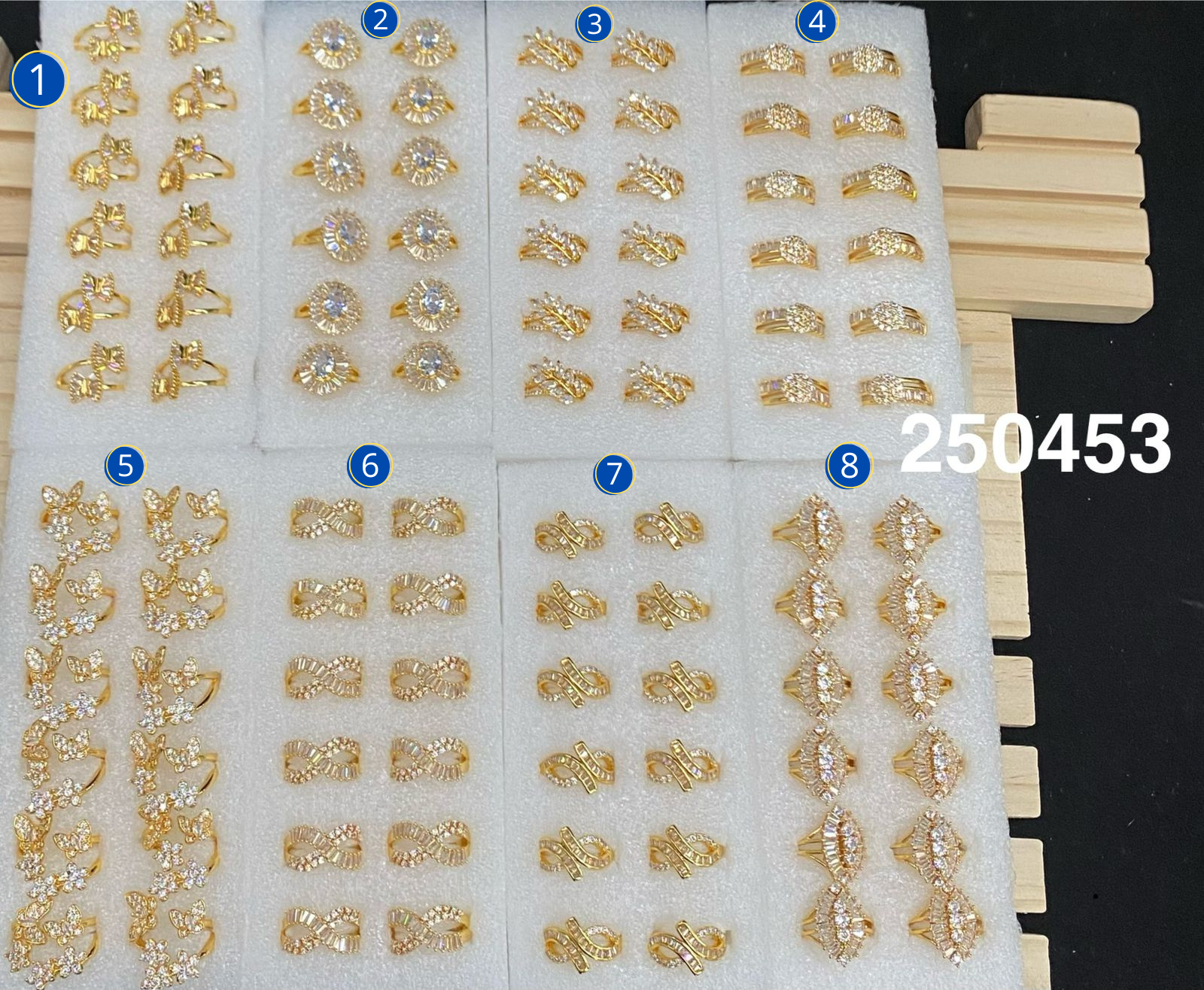 Anillos Dorados con Piedras M11 Oro Laminado