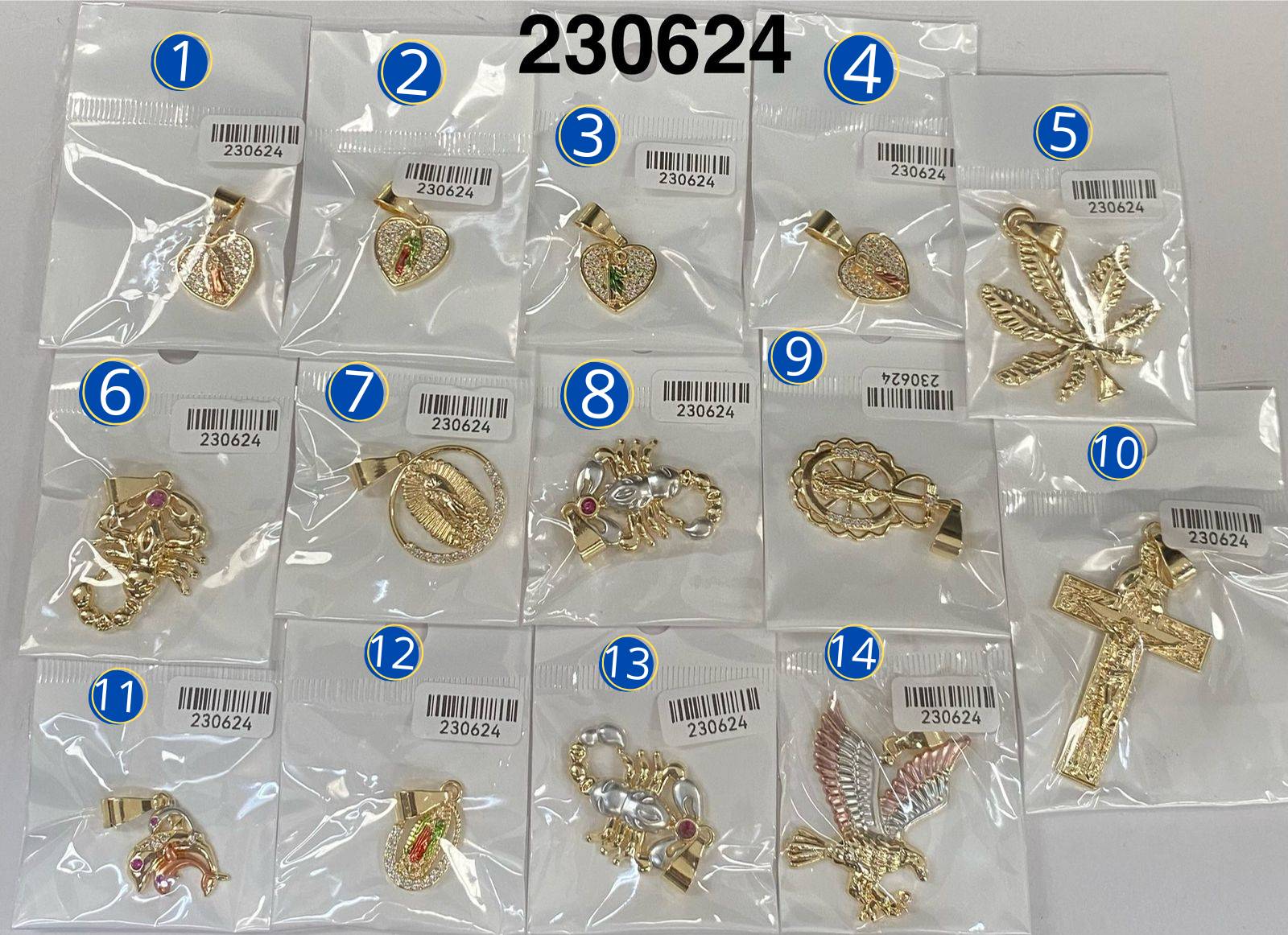 Dijes Dorados M13 Oro Laminado
