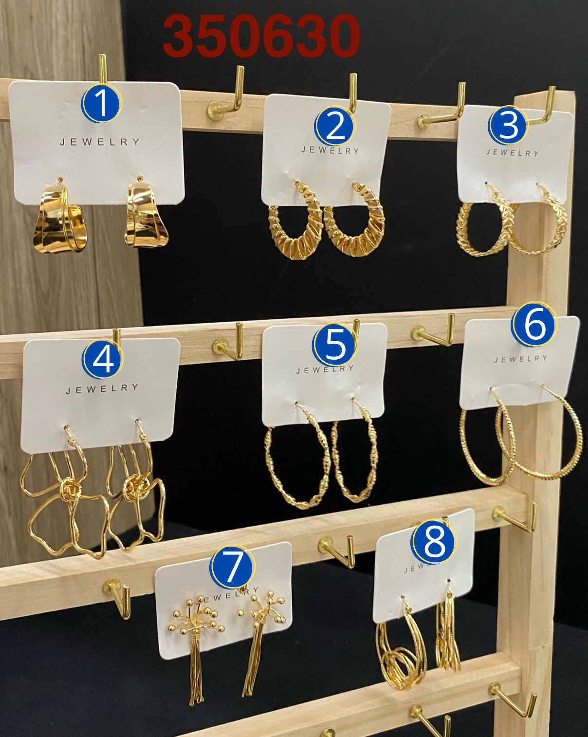 Aretes Dorados diferentes formas M16 Oro Laminado