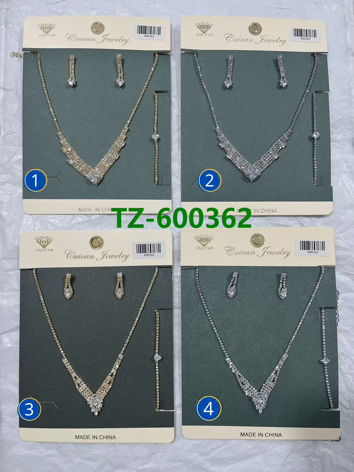 Conjuntos Plateados con piedras M23 Oro Laminado