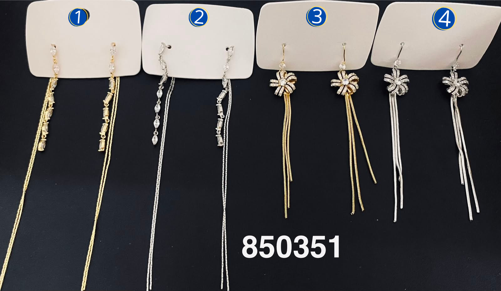 [08/JUNI/26] Aretes Largos Dorados y Plateados M24 Oro Laminado