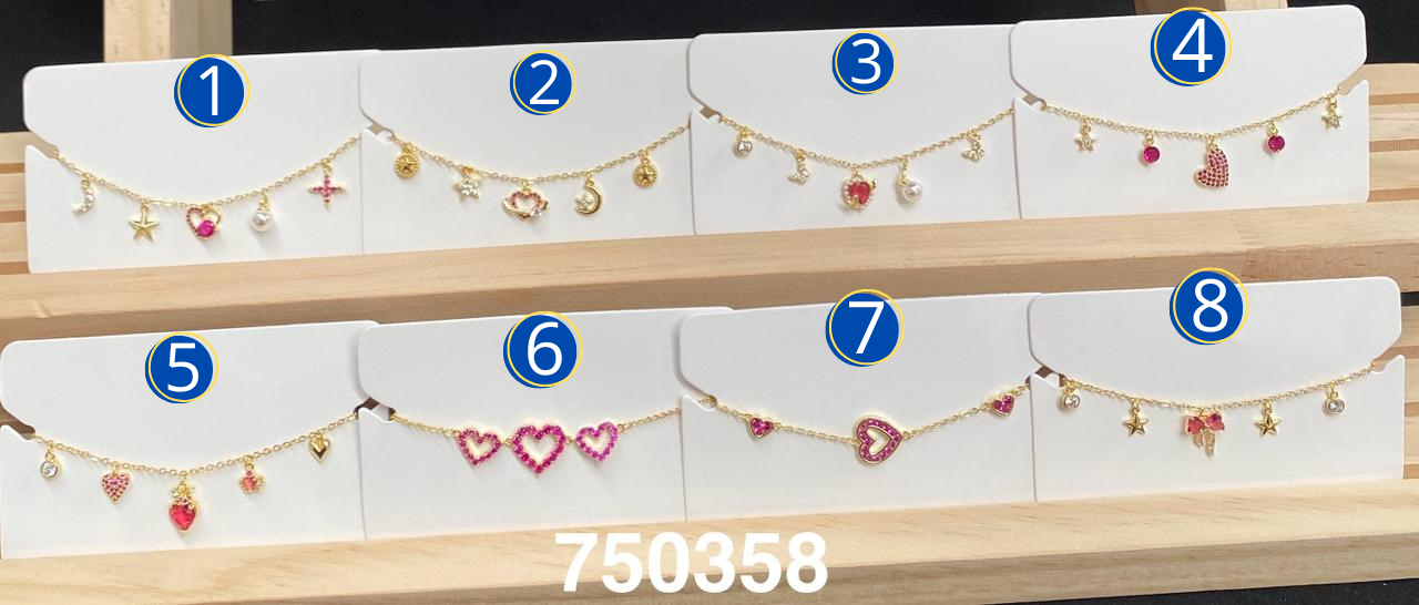 Pulseras Dorado con Dijes M1 Oro Laminado
