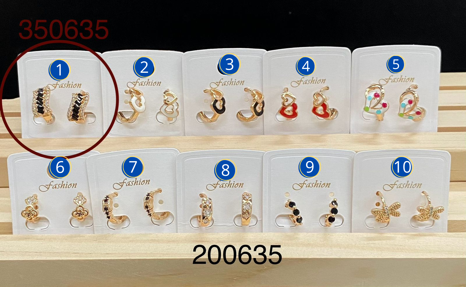 Aretes Dorados diferentes formas M4 Oro Laminado