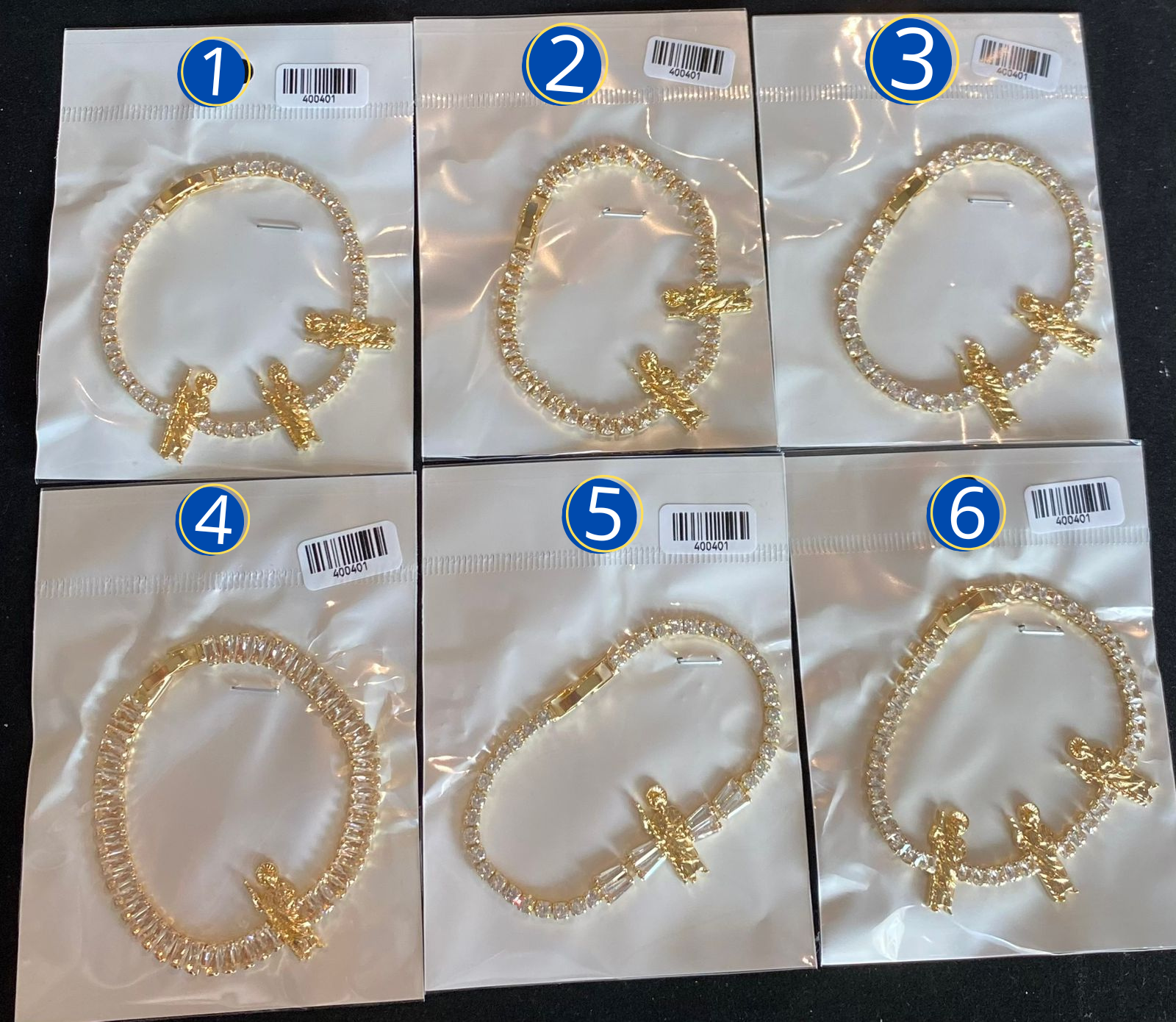 Pulsera Dorada Religiosa con Piedras M2 Oro Laminado