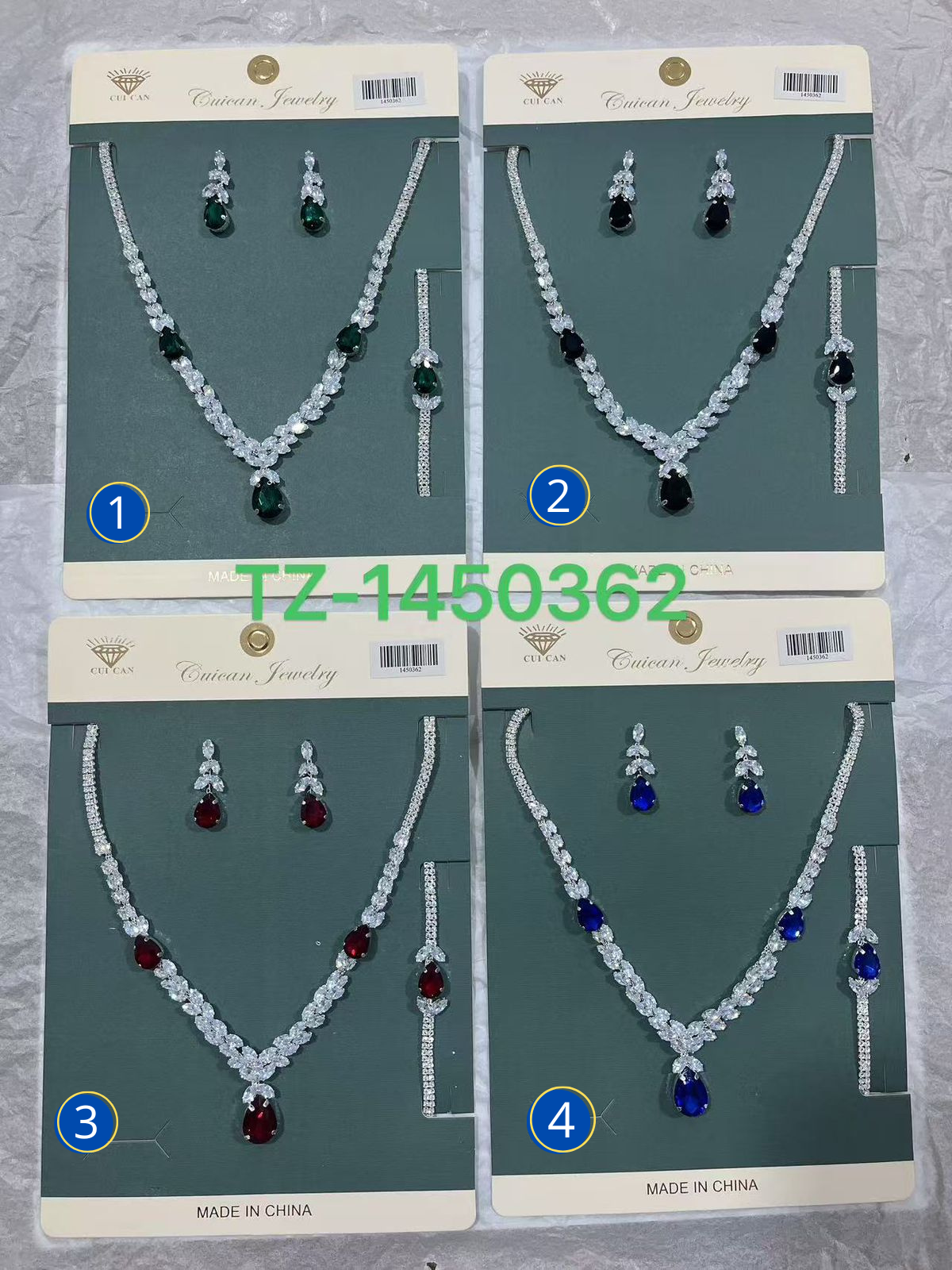 Conjuntos Plateados con piedras M10 Oro Laminado