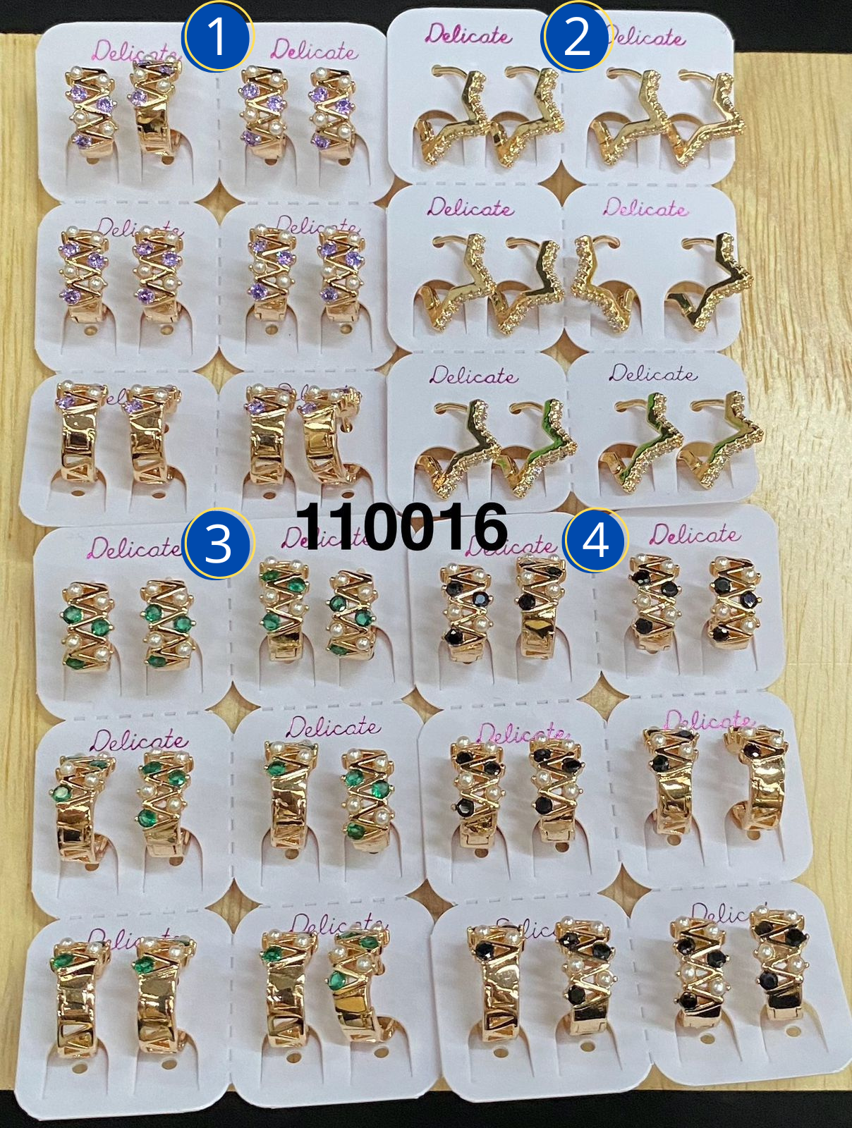 Aretes Dorados Paquete de 6 M10 Oro Laminado