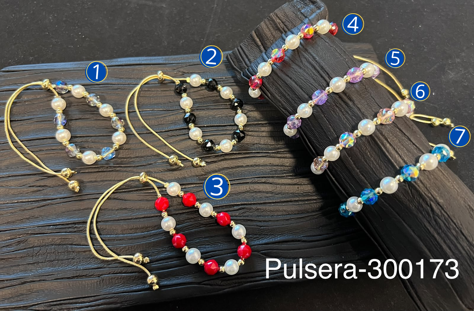[13/AGOSTO/26] Pulseras Doradas con cuentas de colores M1 Oro Laminado