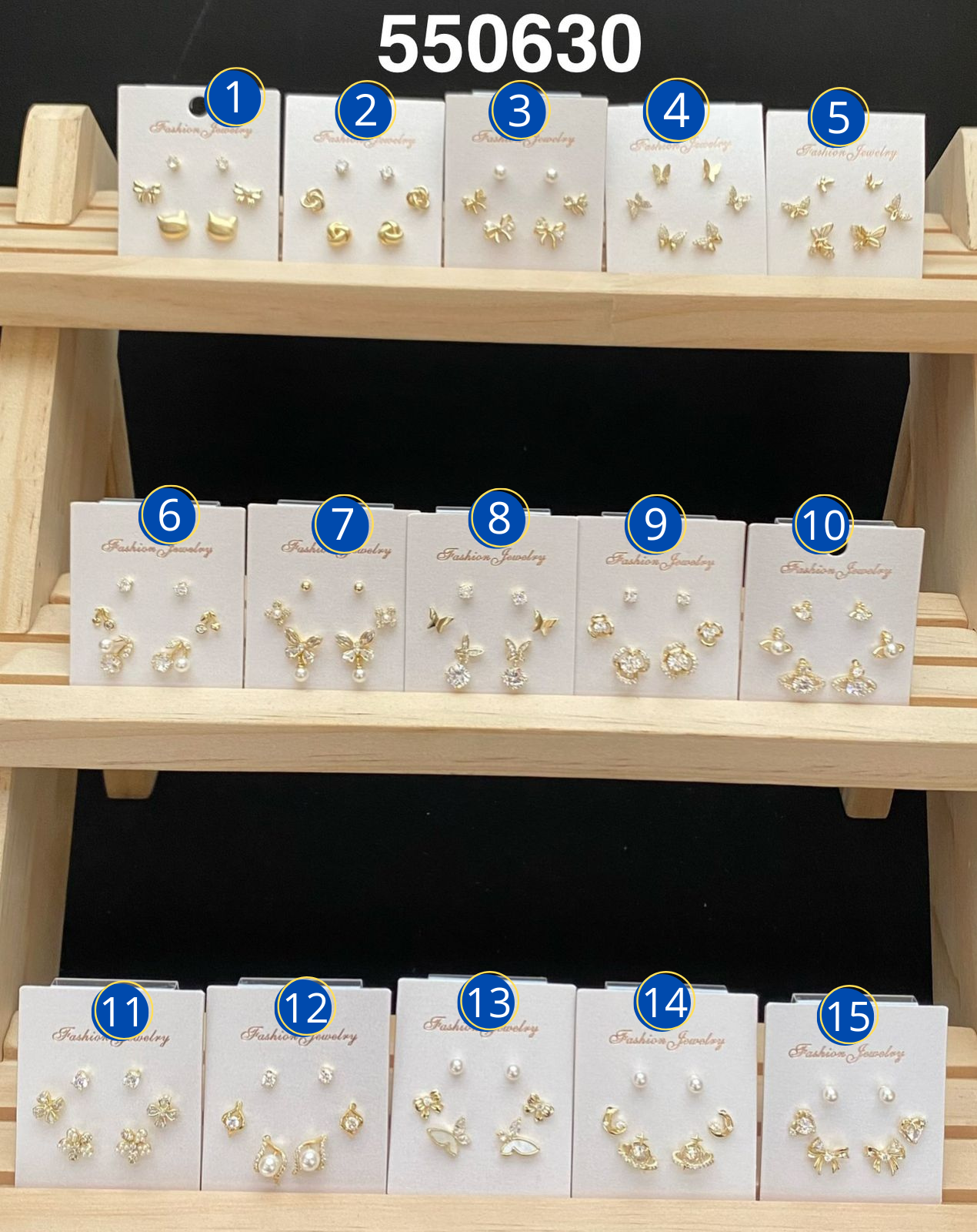 Paquetes de 3 Aretes Dorados M1 Oro Laminado