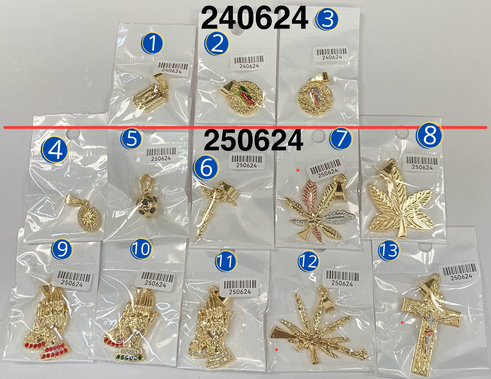 Dijes Dorados M15 Oro Laminado