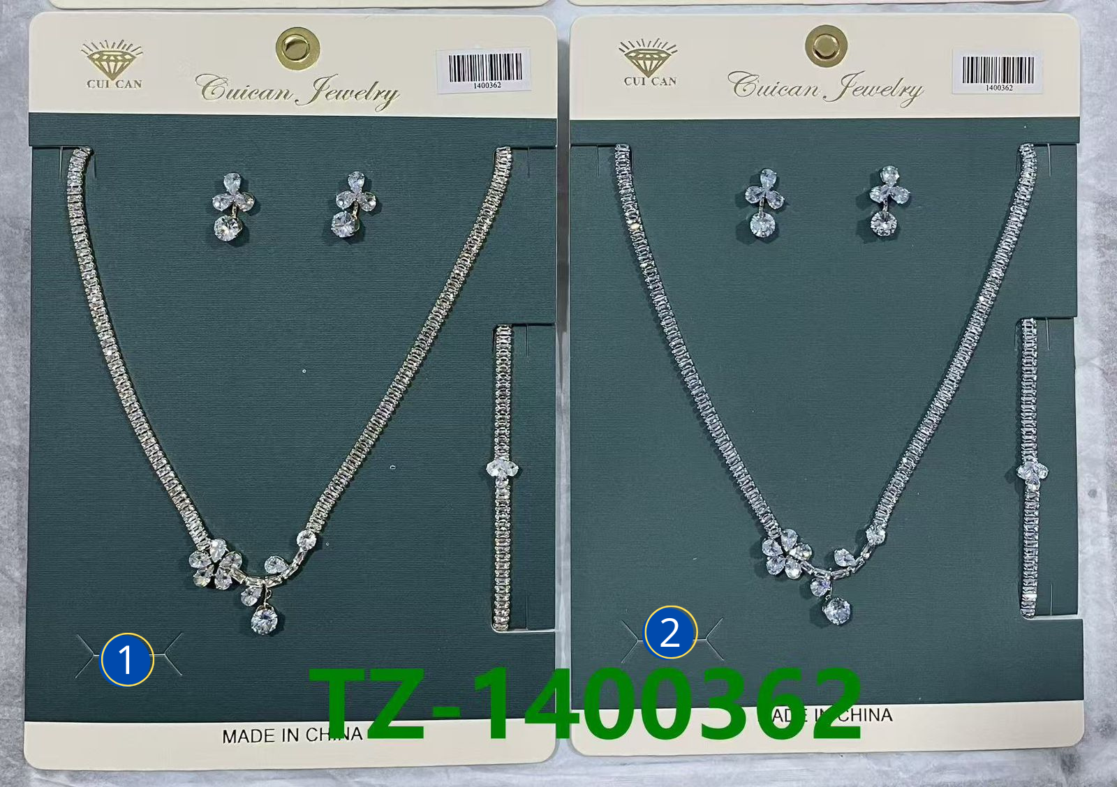 Conjuntos Plateados con piedras M18 Oro Laminado