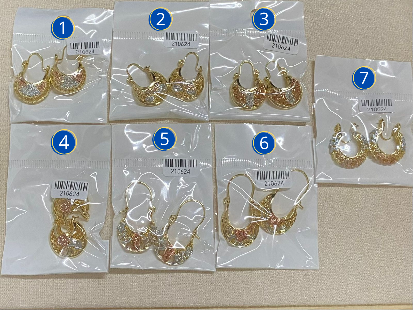 Aretes M8 ORO LAMINADO