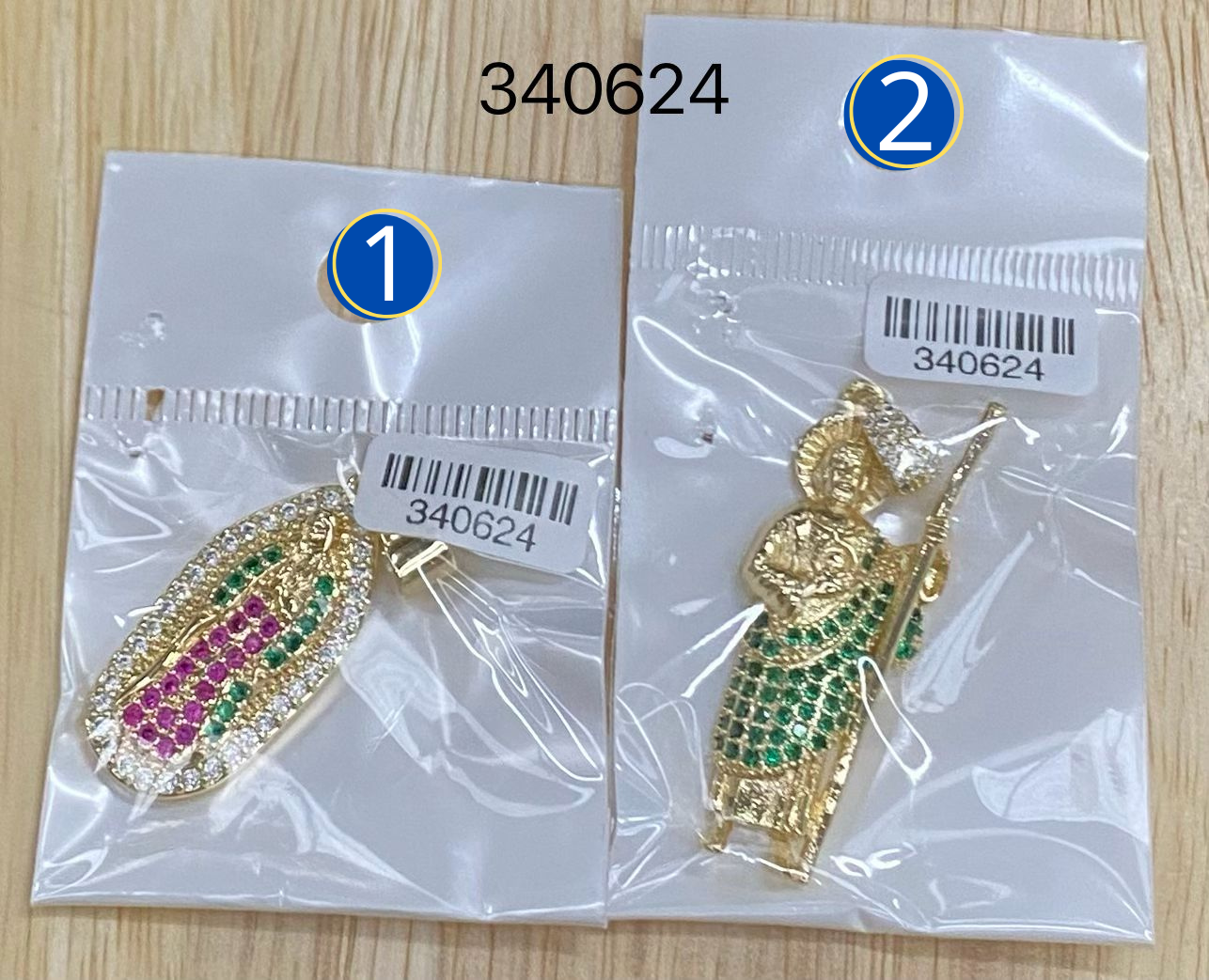 Dijes Religiosos Dorados M16 Oro Laminado