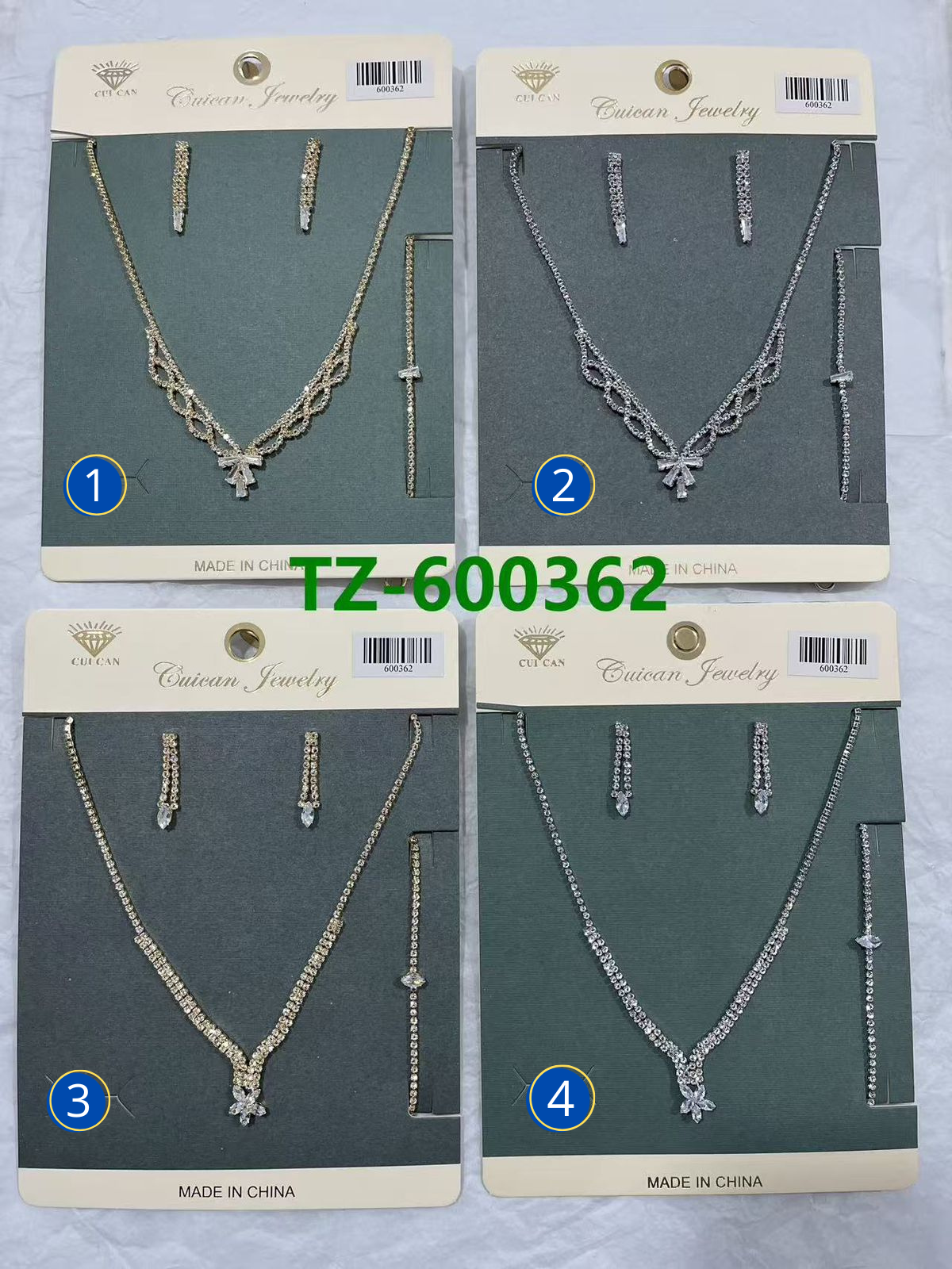 Conjuntos Plateados con piedras M24 Oro Laminado