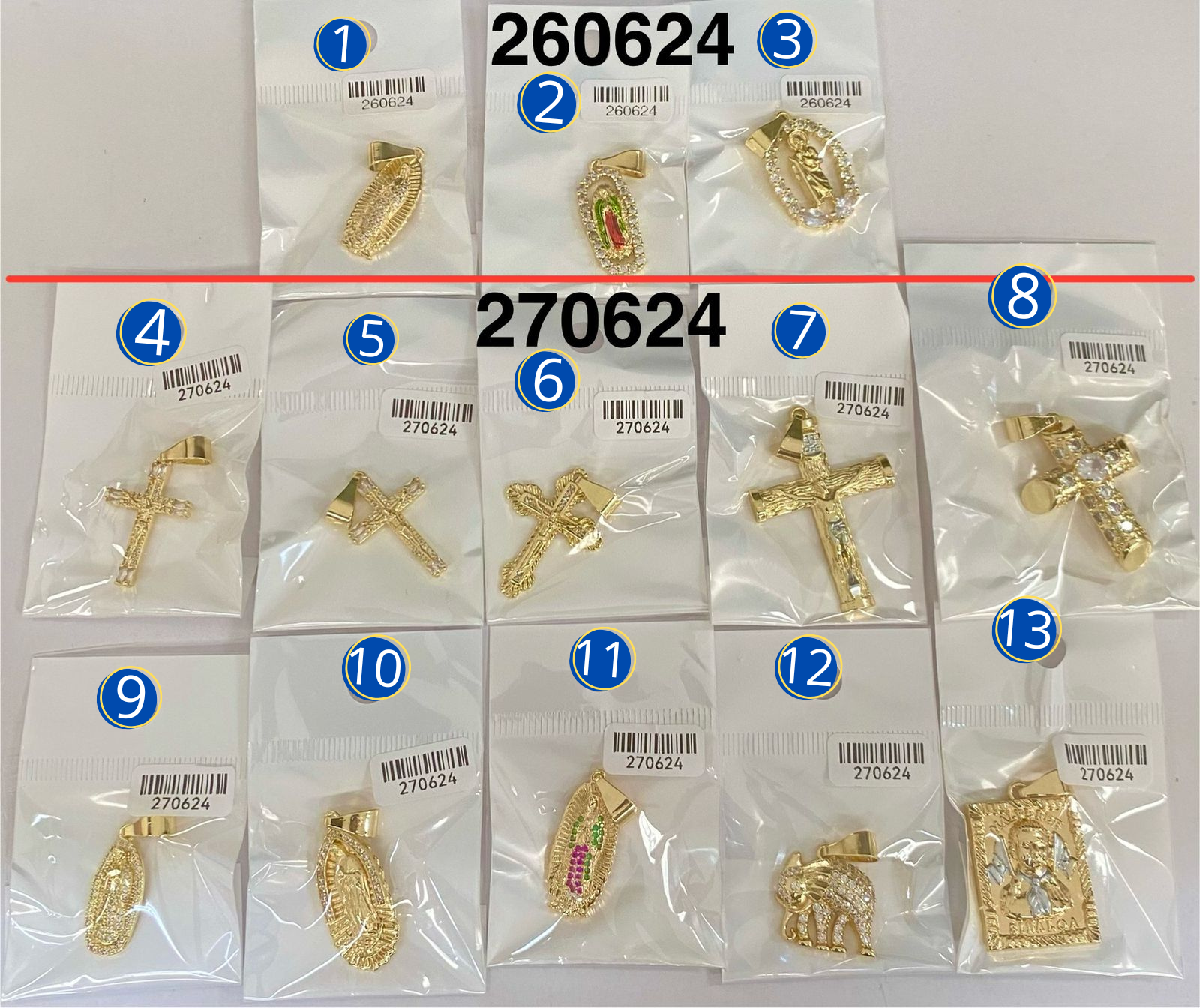Dijes Dorados M17 Oro Laminado