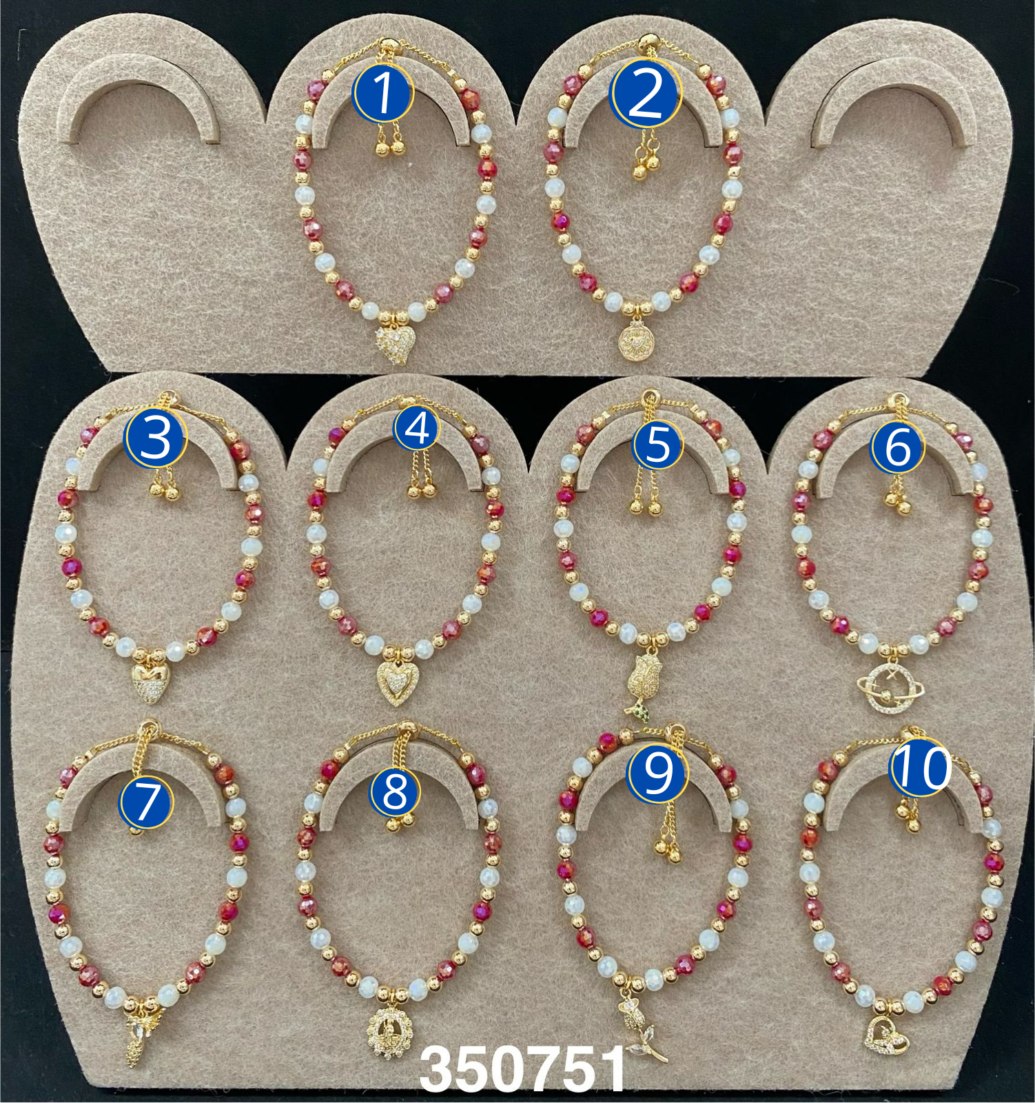 Pulsera Dorada con Dije M19 Oro Laminado