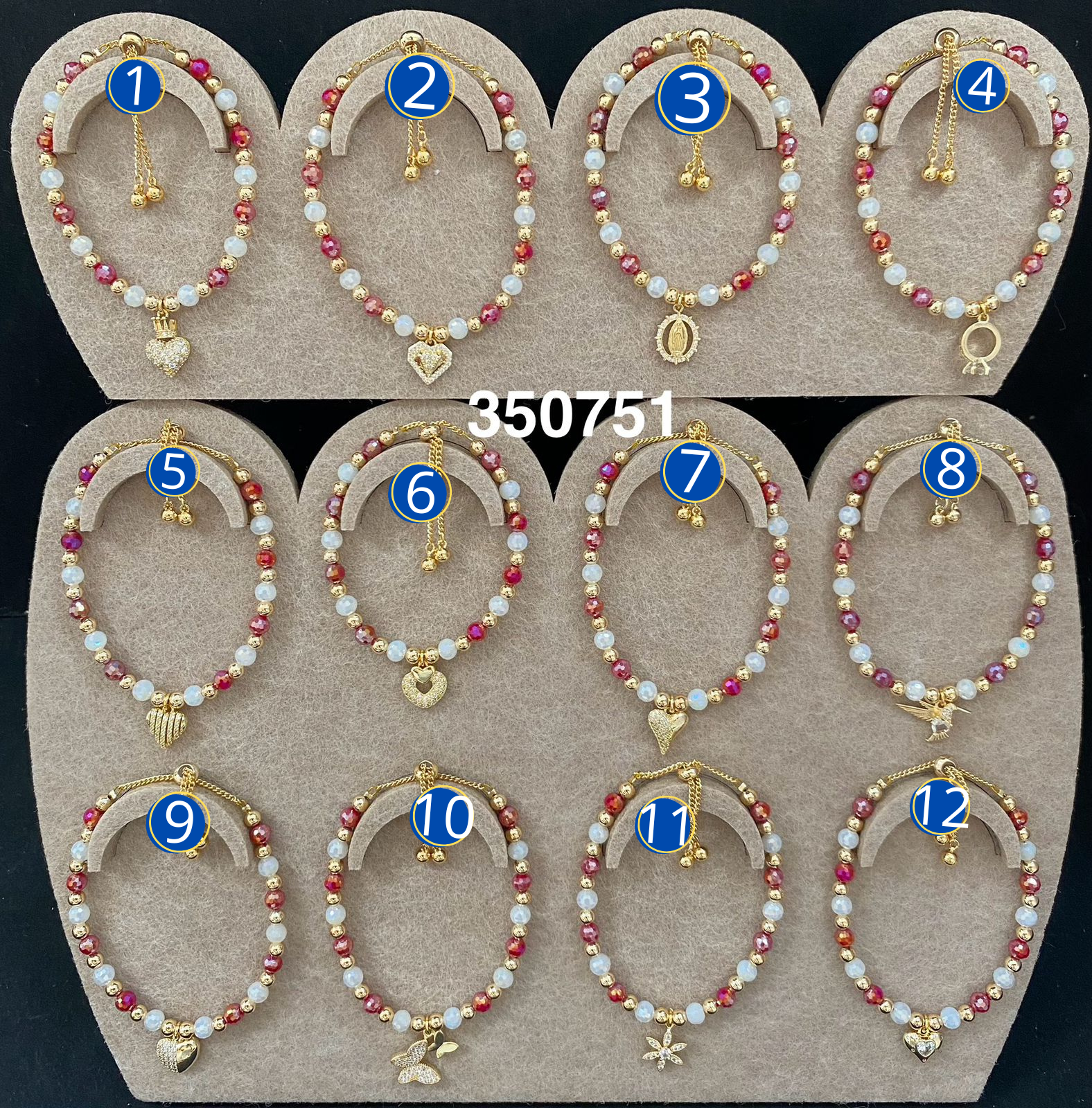 Pulsera Dorada con Dije M18 Oro Laminado
