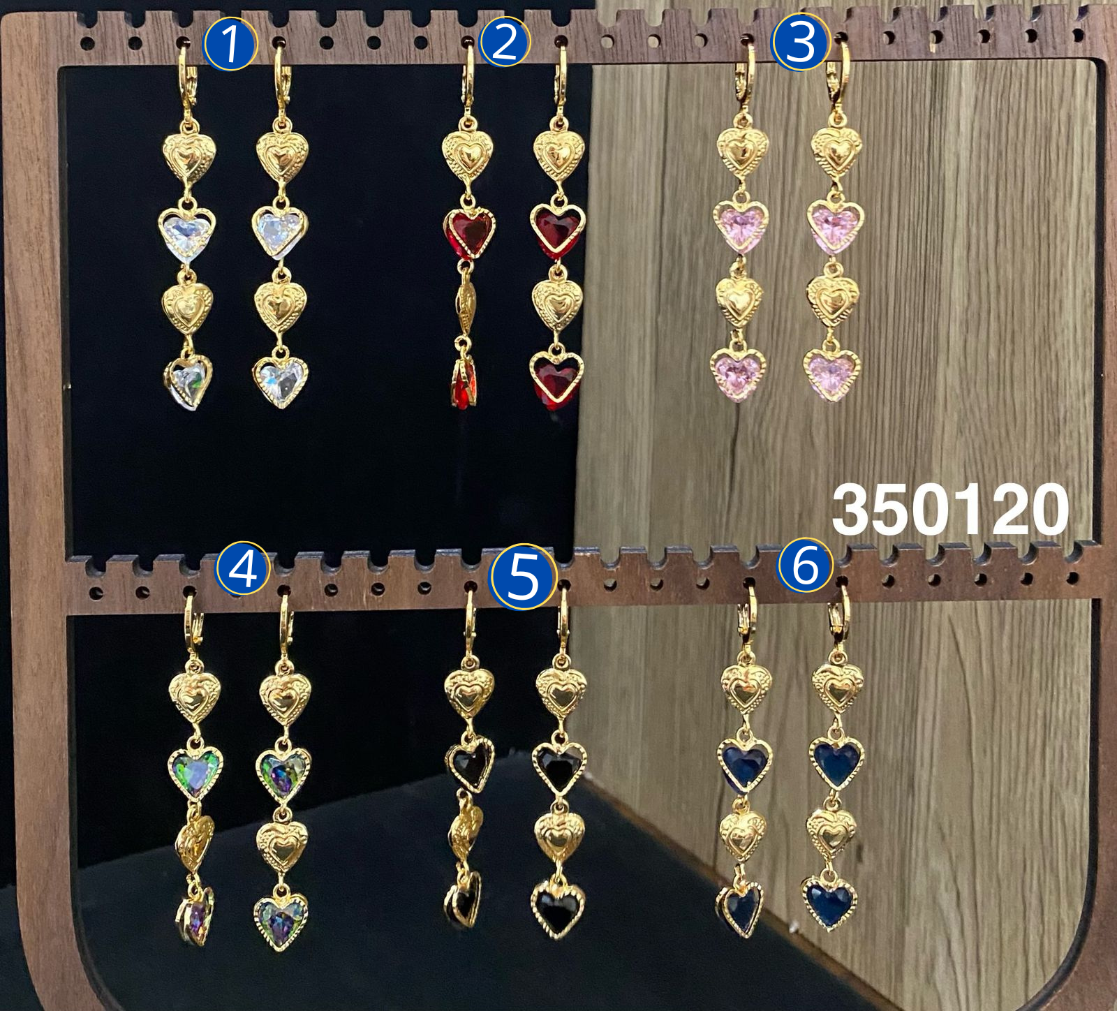 Aretes Largos Dorados M14 Oro Laminado