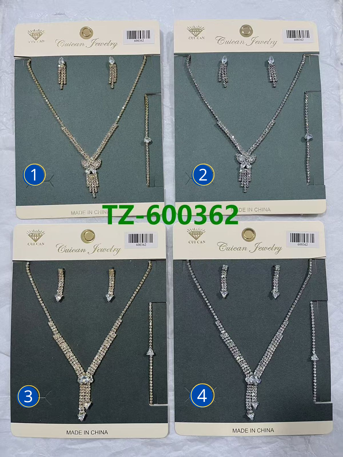 Conjuntos Plateados con piedras M26 Oro Laminado