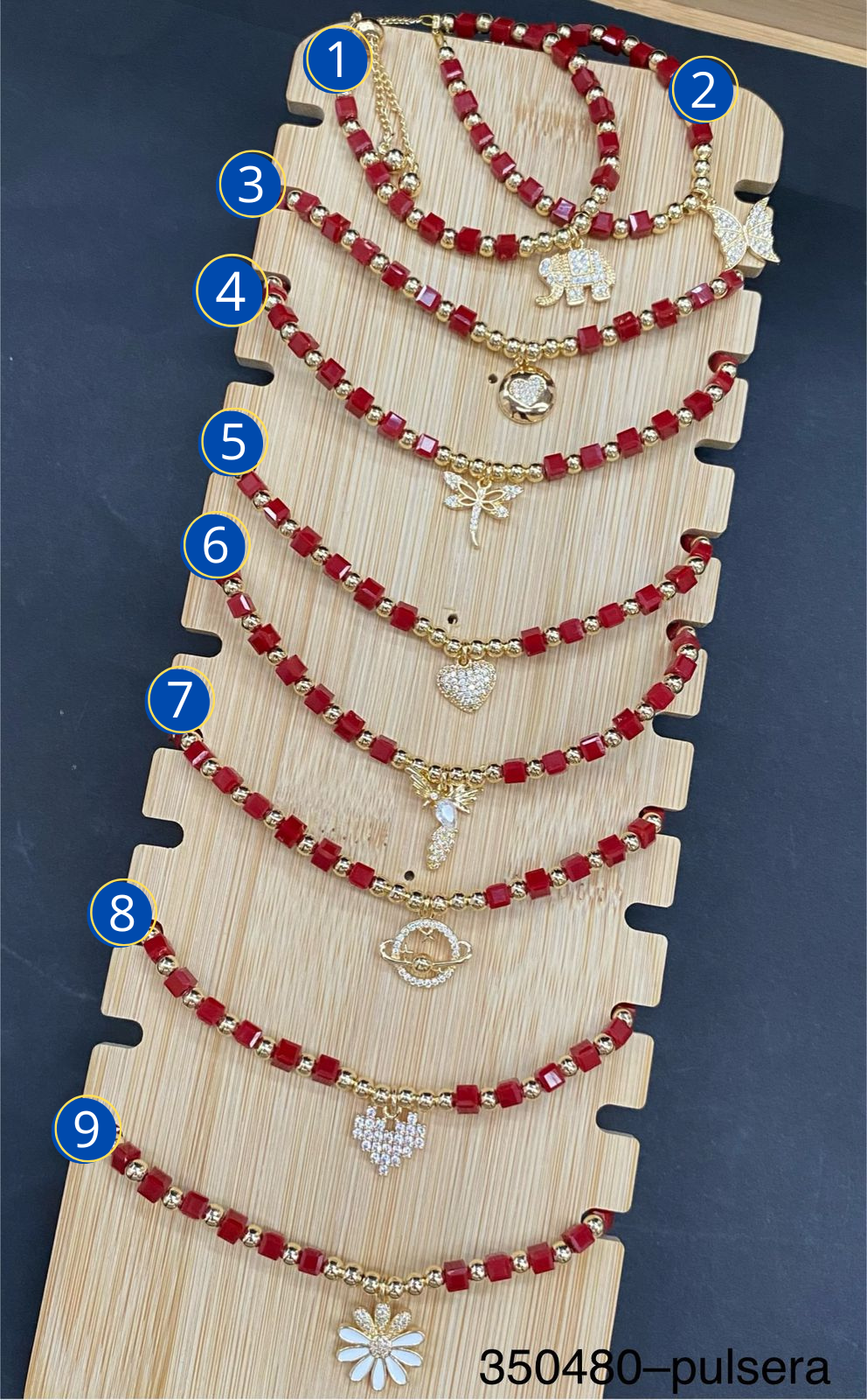Pulseras con dijes M18 ORO LAMINADO