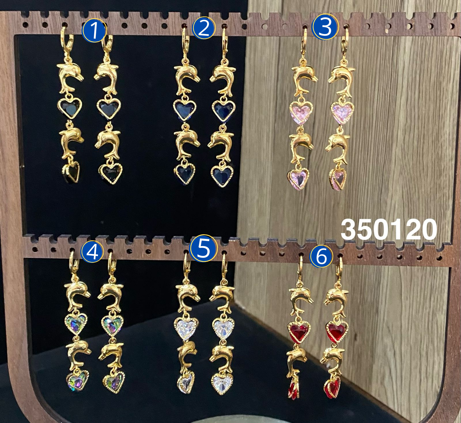 Aretes Largos Dorados M15 Oro Laminado