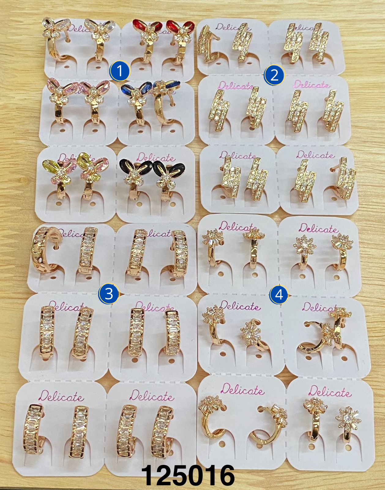 Aretes Dorados Paquete de 6 M19 Oro Laminado