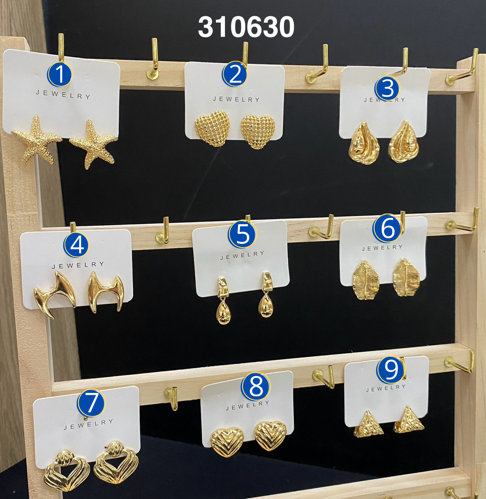 Aretes Dorados diferentes formas M5 Oro Laminado