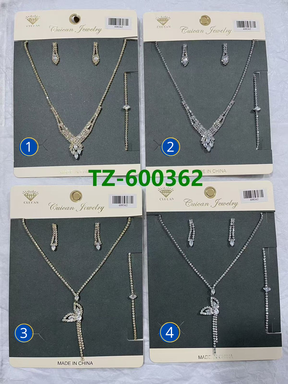 Conjuntos Plateados con piedras M28 Oro Laminado