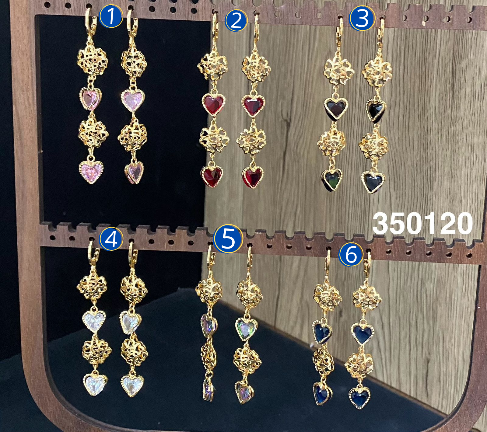 Aretes Largos Dorados M16 Oro Laminado