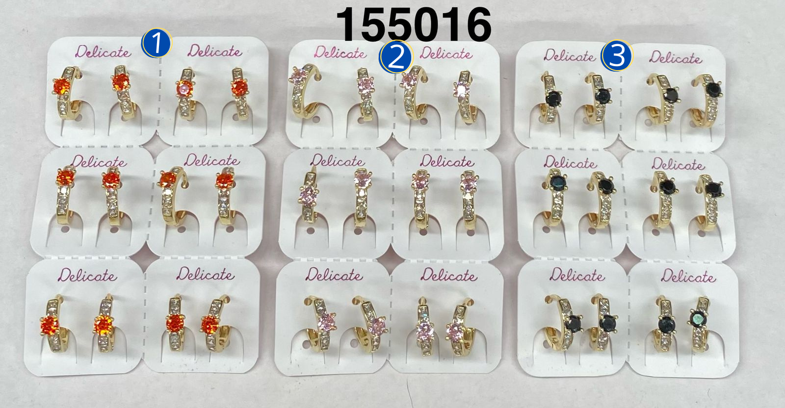Paquete de 6 pares de Aretes Dorados M17 Oro Laminado