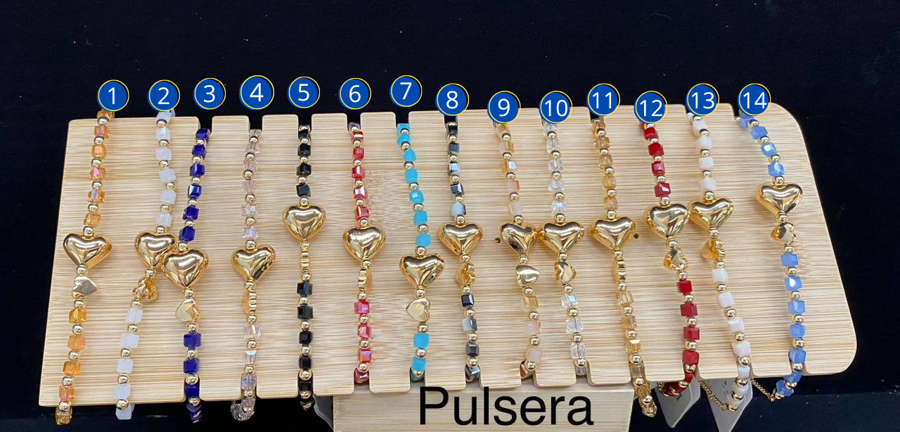 Pulseras con dijes M20 ORO LAMINADO