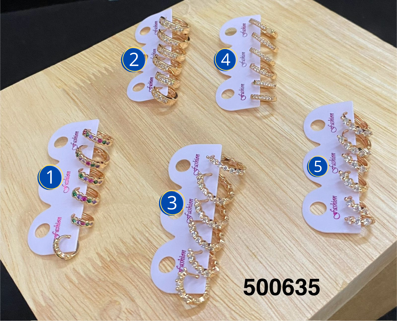 Aretes Dorados Paquete de 3 M30 Oro Laminado