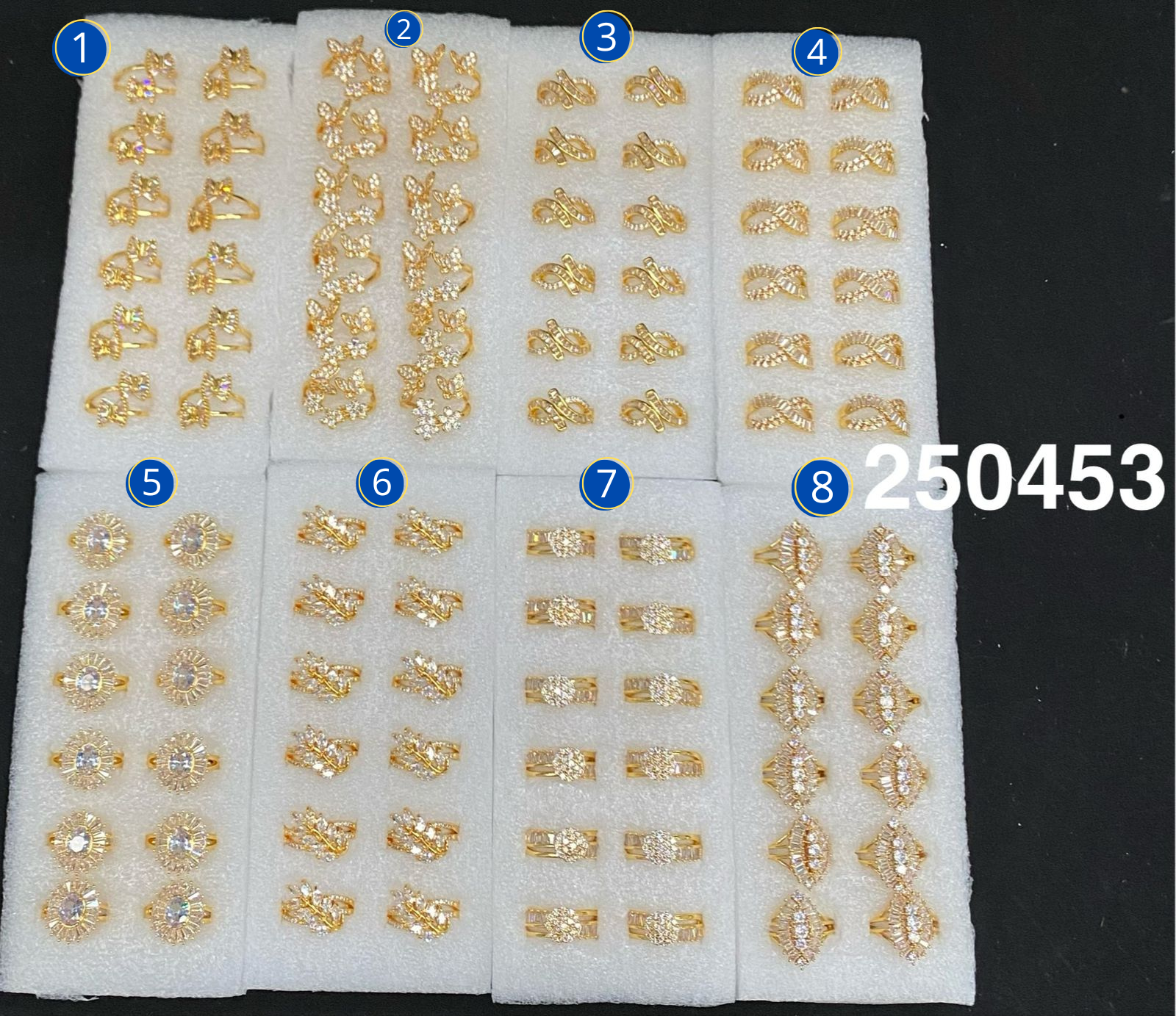 Anillos Dorados con Piedras M14 Oro Laminado