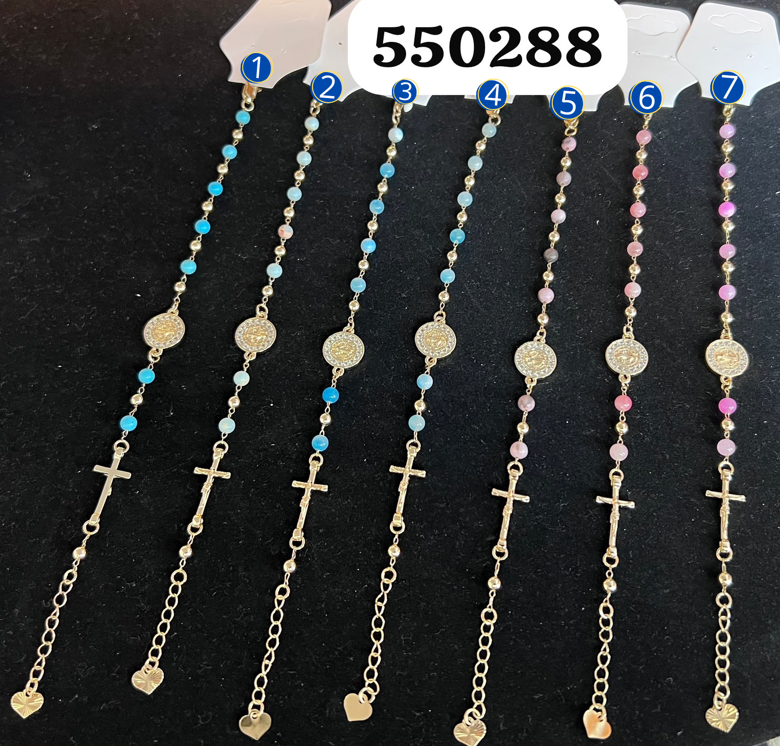 Pulseras Doradas Religiosas M1 Oro Laminado