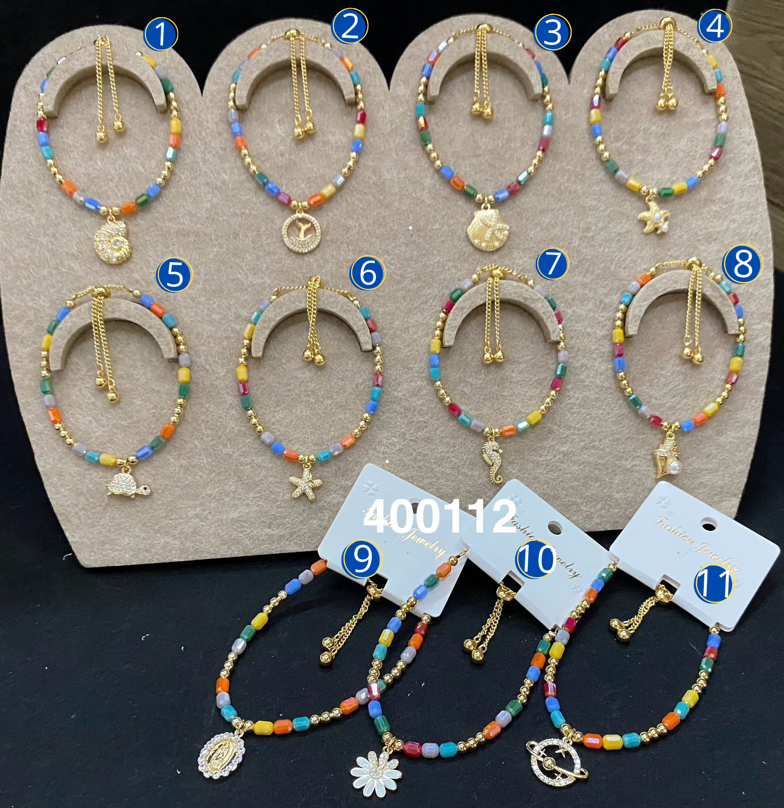 Pulsera Ajustable de colores M2 Oro Laminado