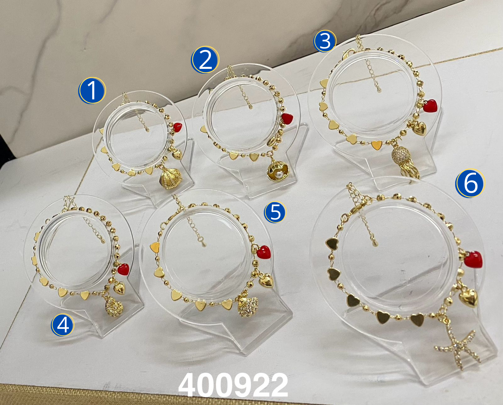 Pulseras Doradas con Dijes M8 Oro Laminado 02/03/26