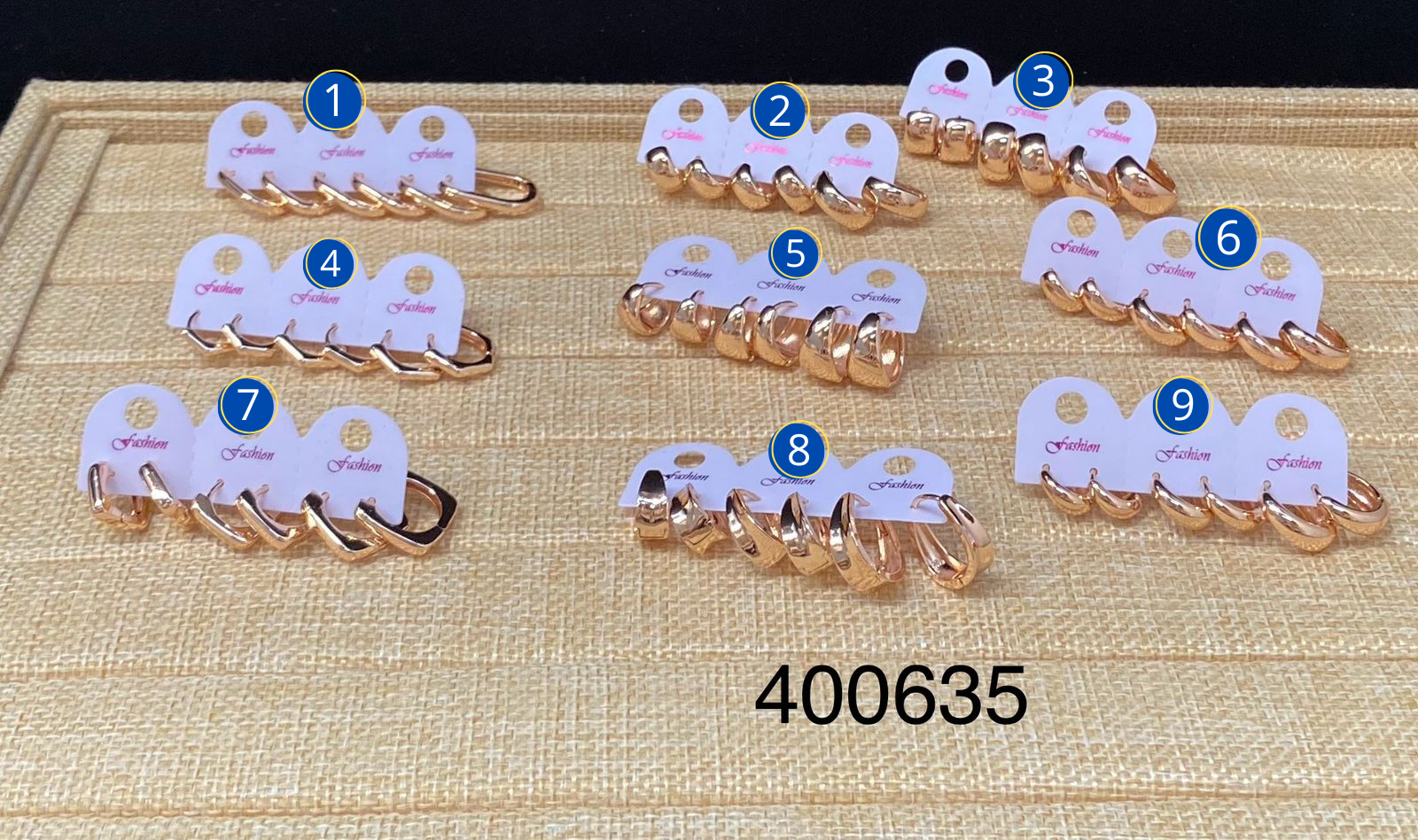 Aretes dorados Paquete de 3 M4 - Oro Laminado