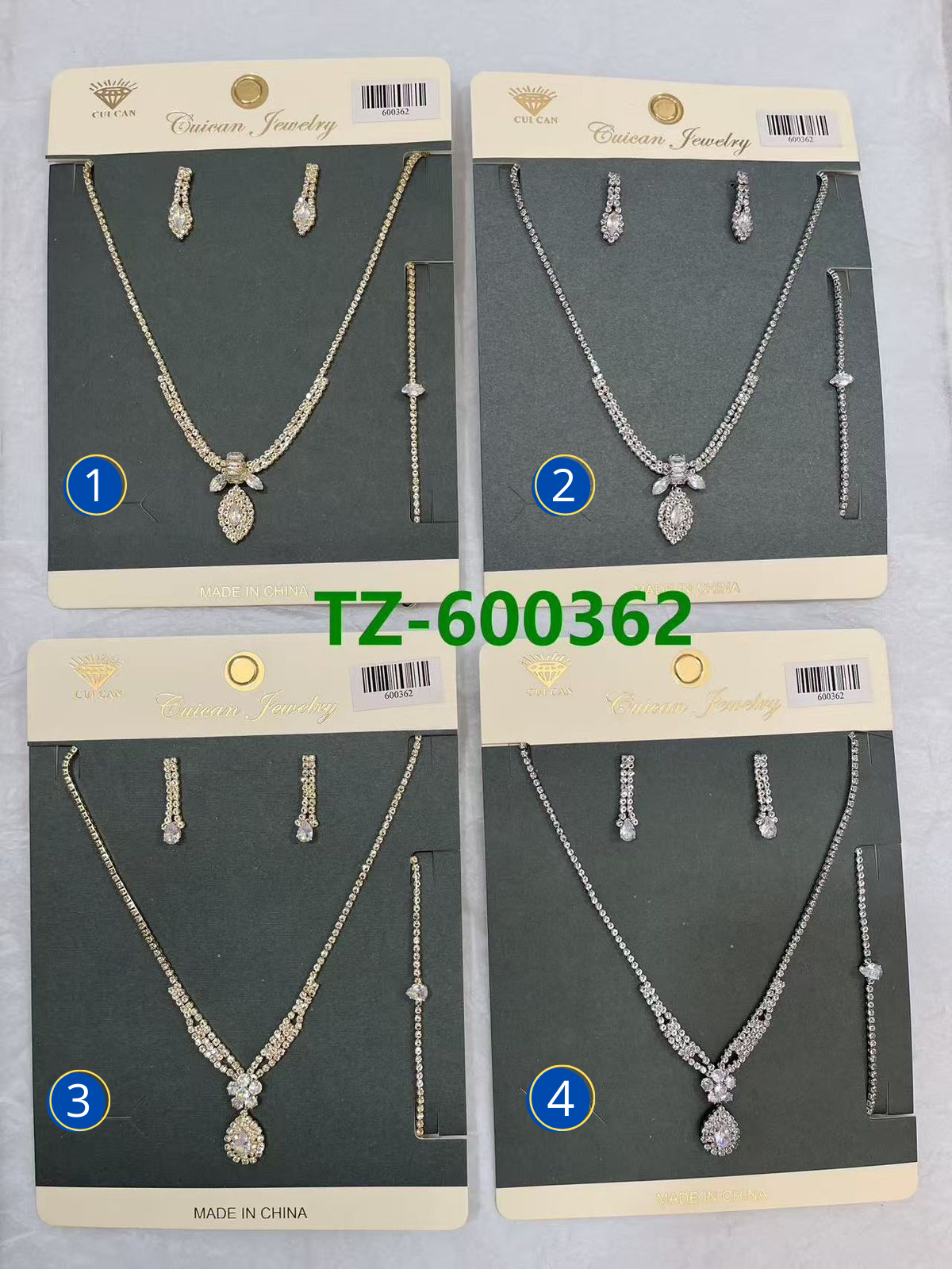 Conjuntos Plateados con piedras M20 Oro Laminado