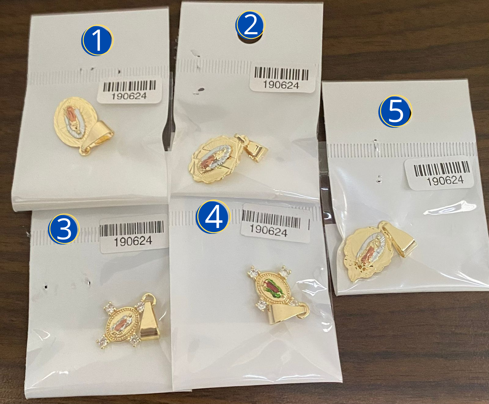 DIJE Dorado Religioso de la virgen de Guadalupe M6 ORO LAMINADO