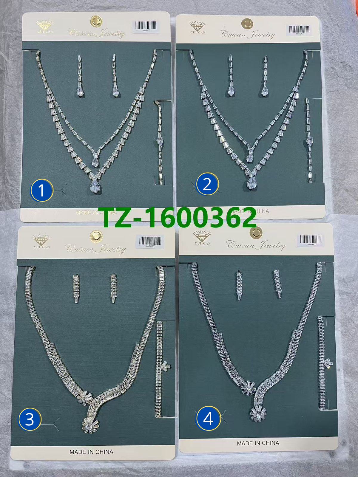Conjuntos Plateados con piedras M11 Oro Laminado